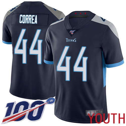 Tennessee Titans Limited Navy Blue Youth Kamalei Correa Home Jersey NFL Football 44 100th Season Vapor Untouchable